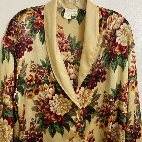 Vintage Victoria’s Secret Floral Button Down Pajama Top Night Gown Dress Medium - Picture 3 of 5